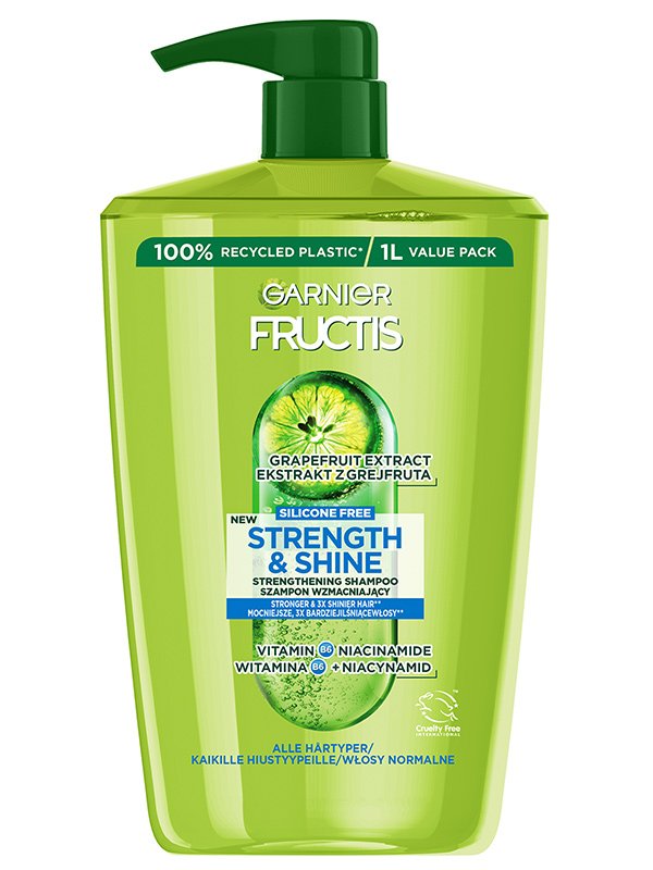 Fructis Strength & Shine Posilující šampon pro všechny typy vlasů bez lesku a síly 1000 ml