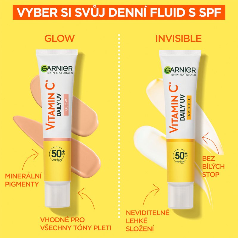 Skin Naturals Vitamin C denní rozjasňující UV fluid SPF 50+ invisible - 10