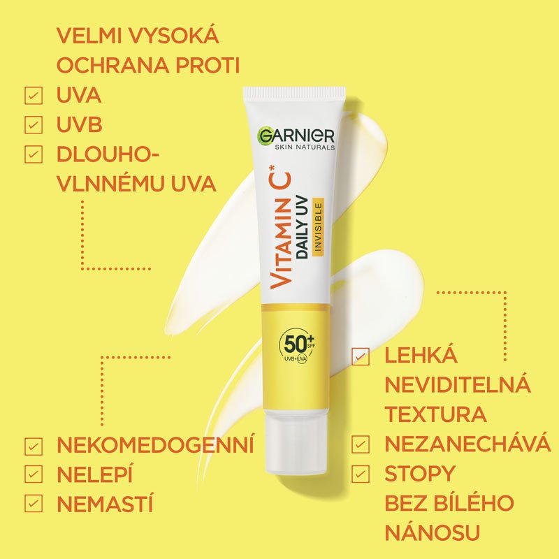 Skin Naturals Vitamin C denní rozjasňující UV fluid SPF 50+ invisible - 8