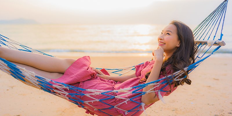 Woman in hammock