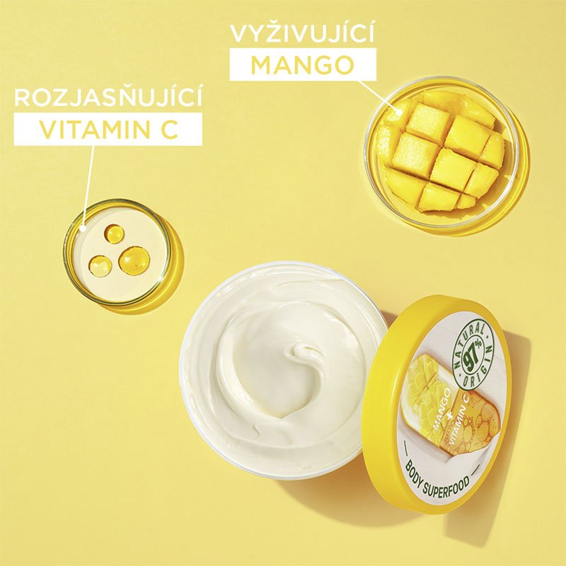 Garnier Body Food Krém na rozjasnění těla Mango + Vitamin C - 4