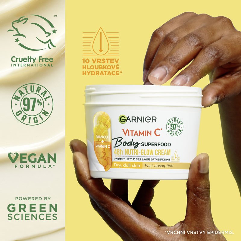 Garnier Body Food Krém na rozjasnění těla Mango + Vitamin C - 7