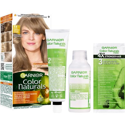 Color Naturals permanentní barva na vlasy 7.1 Přirozená popelavá blond balení