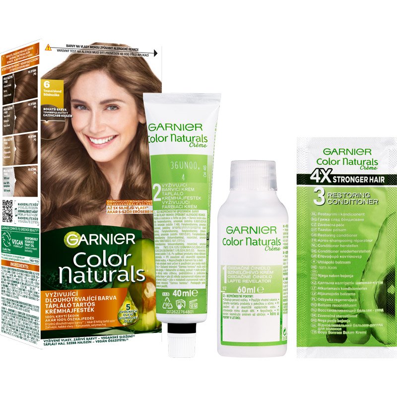 Color Naturals permanentní barva na vlasy 6 Tmavá blond balení