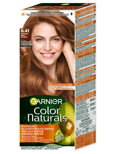 Color Naturals permanentní barva na vlasy 6.41 Teplý jantar