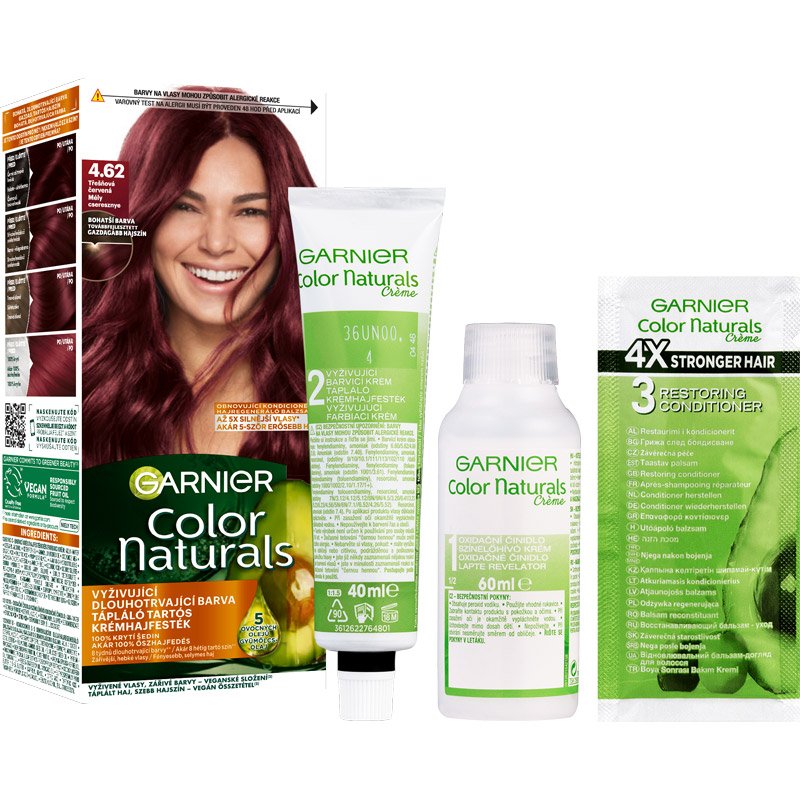 Color Naturals permanentní barva na vlasy 4.62 Sladká višňová balení