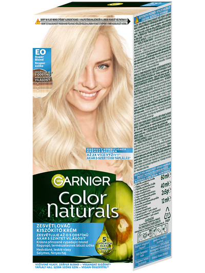 Color Naturals permanentní barva na vlasy - E0 super blond