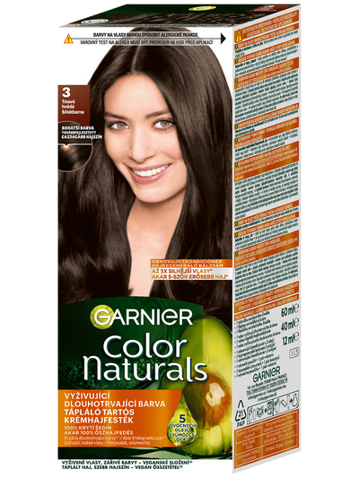 Color Naturals permanentní barva na vlasy - 3 tmavě hnědá