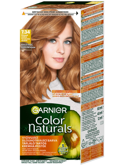 Color Naturals permanentní barva na vlasy 7.34 měděná