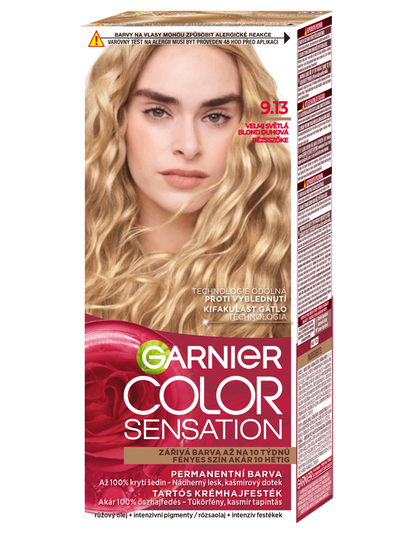 Color Sensation permanentní barva na vlasy - 9.13 velmi světlá blond duhová