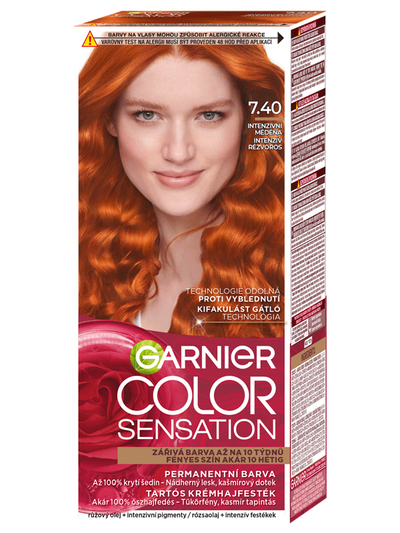 Color Sensation permanentní barva na vlasy - 7.40 intenzivní měděná