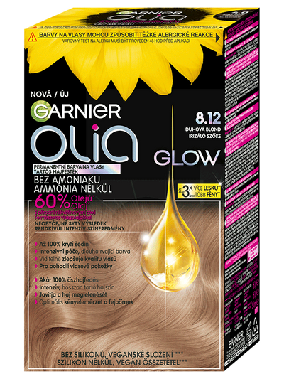 Olia Glow permanentní barva na vlasy 8.12 Duhová blond