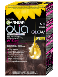 Olia Glow permanentní barva na vlasy 5.12 Duhová hnědá