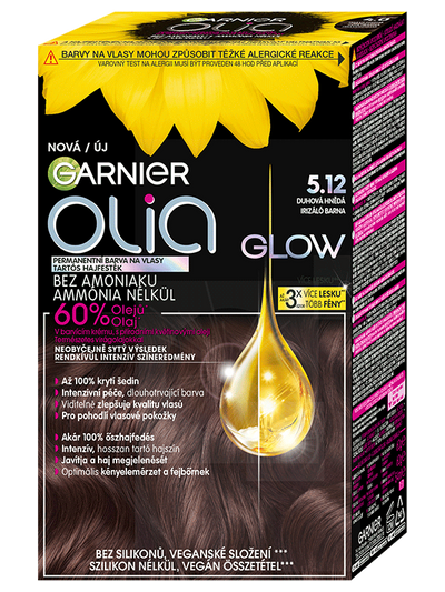 Olia Glow permanentní barva na vlasy 5.12 Duhová hnědá