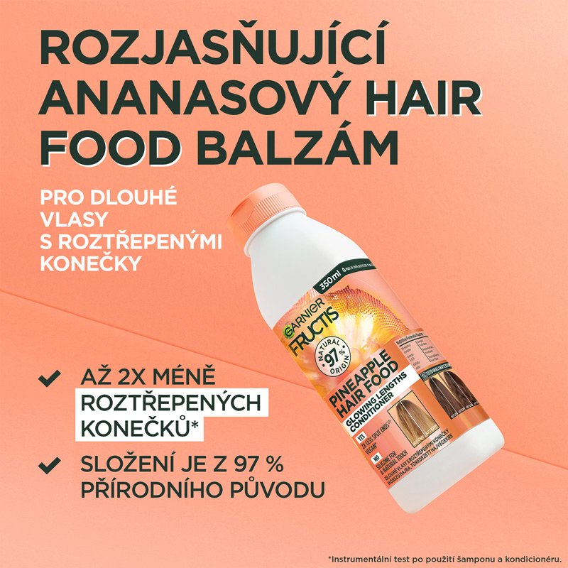 Fructis Hair Food Ananas Rozjasňující balzám na vlasy - 2