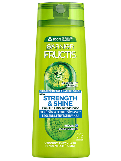 Fructis Strength & Shine Posilující šampon pro všechny typy vlasů bez lesku a síly 400 ml