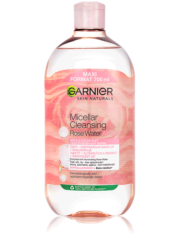 Skin Naturals rozjasňující micelární voda s růžovou vodou, 700 ml
