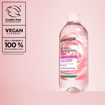 Skin Naturals rozjasňující micelární voda s růžovou vodou, 400 ml - 9
