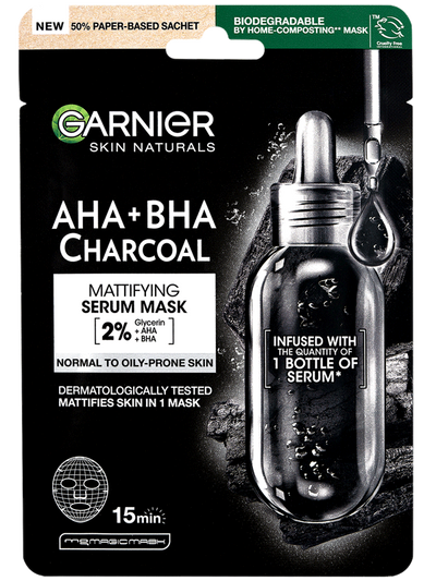 Skin Naturals očisťující a hydratační textilní maska s výtažkem z černé řasy na rozšířené póry