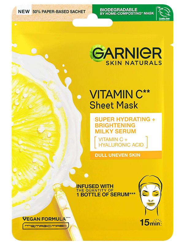 Textilní maska pro rozjasnění pleti s vitamínem C