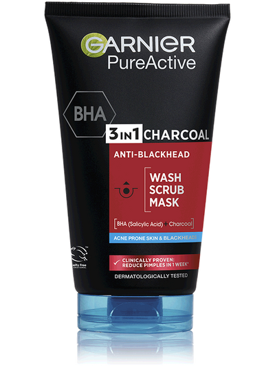 Skin Naturals Pure Active 3v1 maska s aktivním uhlím proti černým tečkám