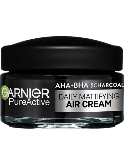 Pure Active AHA + BHA lehký denní zmatňující krém 3v1 s aktivním uhlím