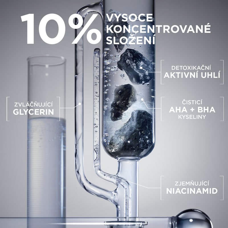 Pure Active AHA + BHA lehký denní zmatňující krém 3v1 s aktivním uhlím - 4