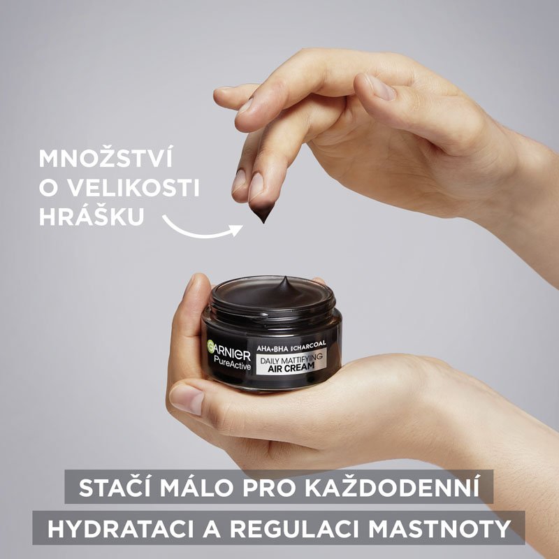 Pure Active AHA + BHA lehký denní zmatňující krém 3v1 s aktivním uhlím - 5