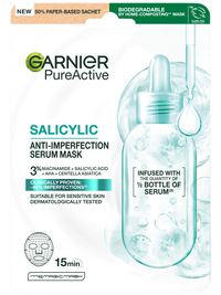Garnier Pure Active Salicylic textilní sérum maska proti nedokonalostem