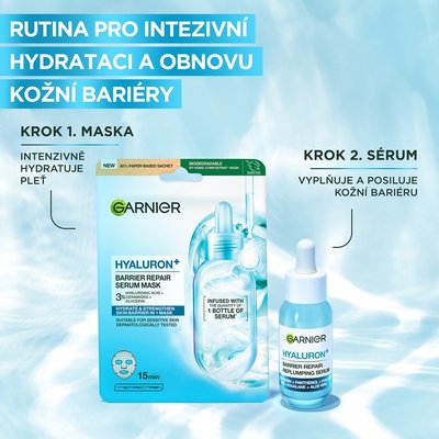 Garnier HYALURON+ textilní pleťová maska pro obnovu kožní bariéry s kyselinou hyaluronovou - 7