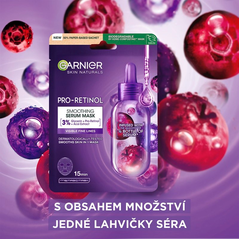 Garnier Skin Naturals Pro-Retinol vyhlazující sérum maska - 2