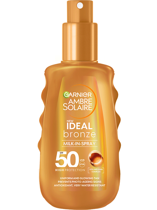 Ambre Solaire Ideal Bronze opalovací tělové mléko ve spreji SPF 50