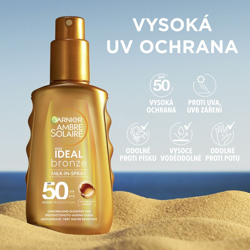 Ambre Solaire Ideal Bronze opalovací tělové mléko ve spreji SPF 50 - 4