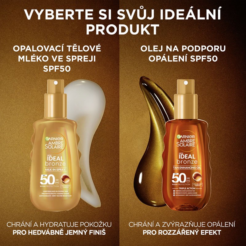 Ambre Solaire Ideal Bronze opalovací tělové mléko ve spreji SPF 50 - 9