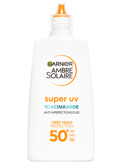 Ambre Solaire Super UV denní fluid proti nedokonalostem s Niacinamidem a SPF 50+