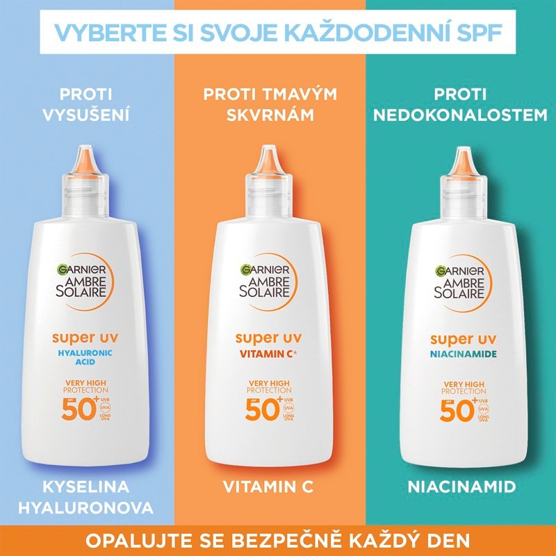 Ambre Solaire Super UV denní fluid proti nedokonalostem s Niacinamidem a SPF 50+ - 12