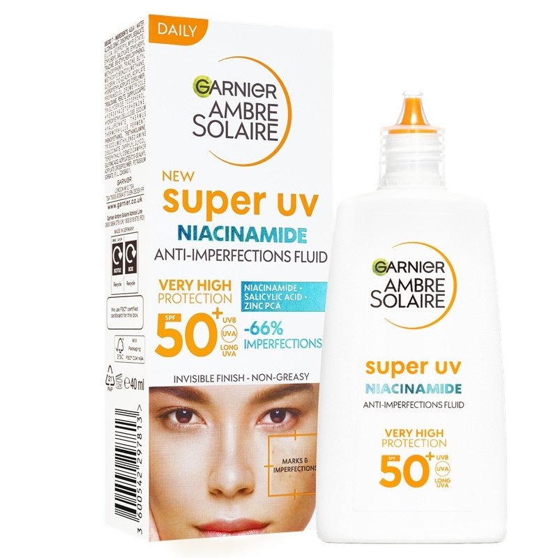 Ambre Solaire Super UV denní fluid proti nedokonalostem s Niacinamidem a SPF 50+ - 2